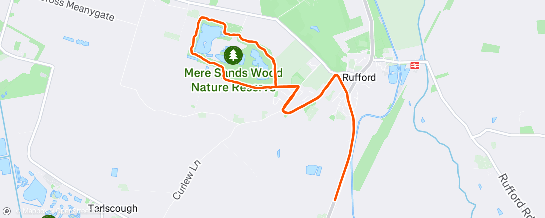 Map of the activity, Afternoon Run