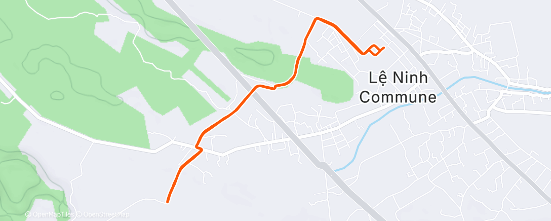 Map of the activity, Afternoon Run