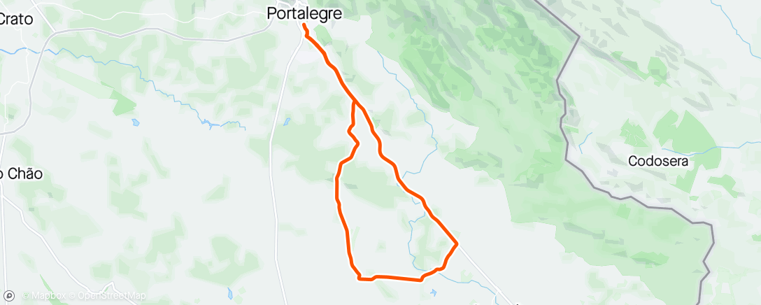Map of the activity, Volta de bicicleta  vespertina