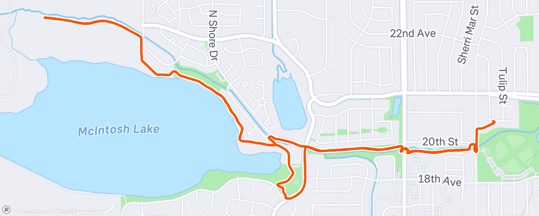 Map of the activity, Evening Run