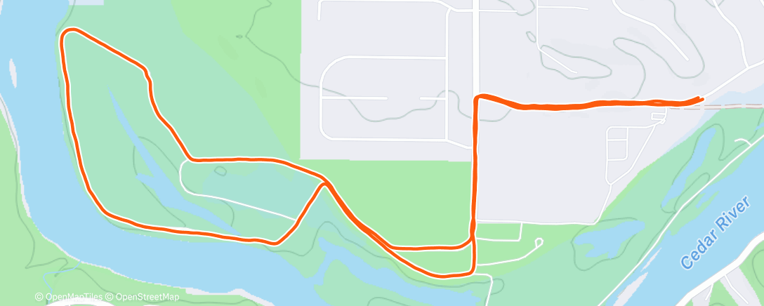 Map of the activity, Afternoon Run