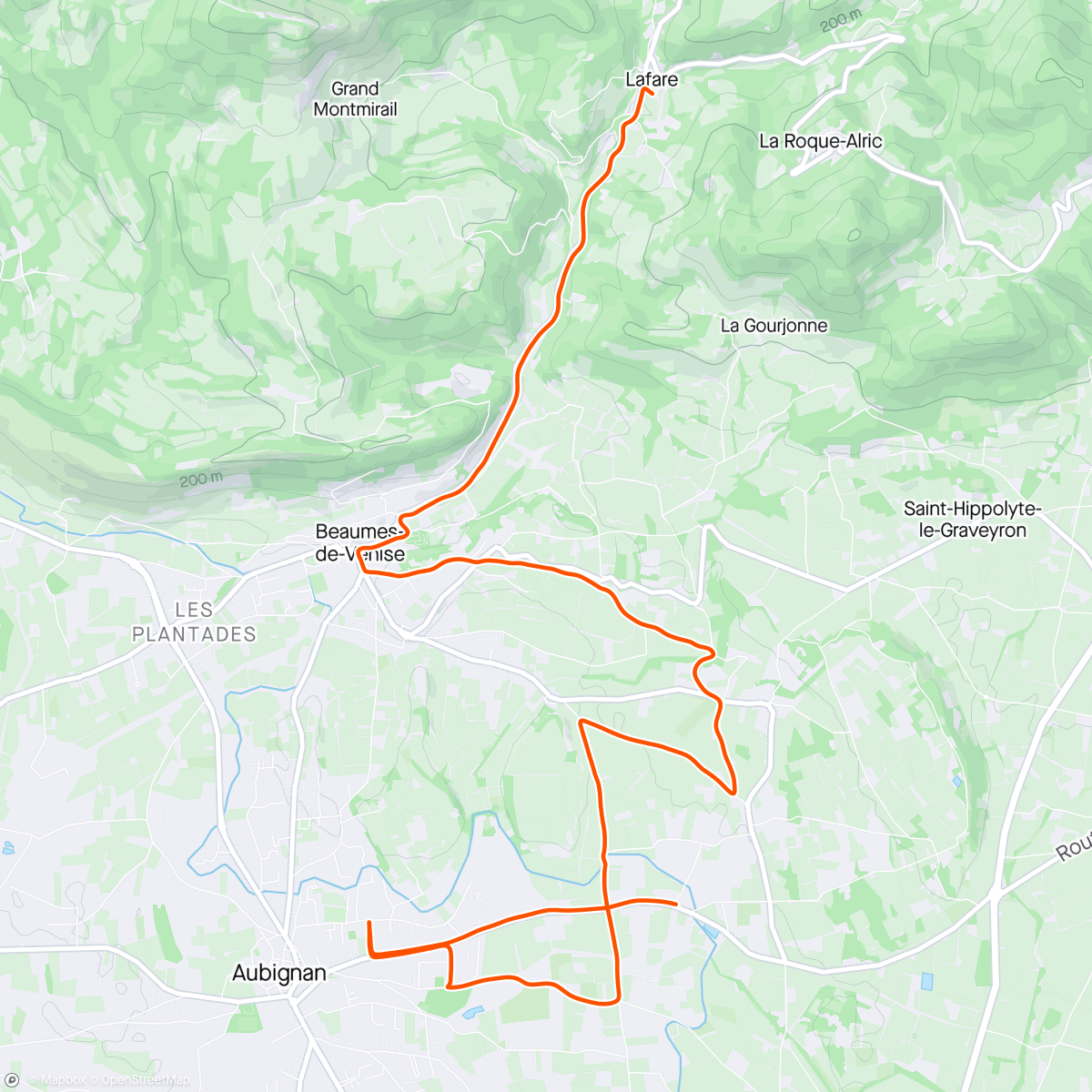 Map of the activity, Interval duurloopje