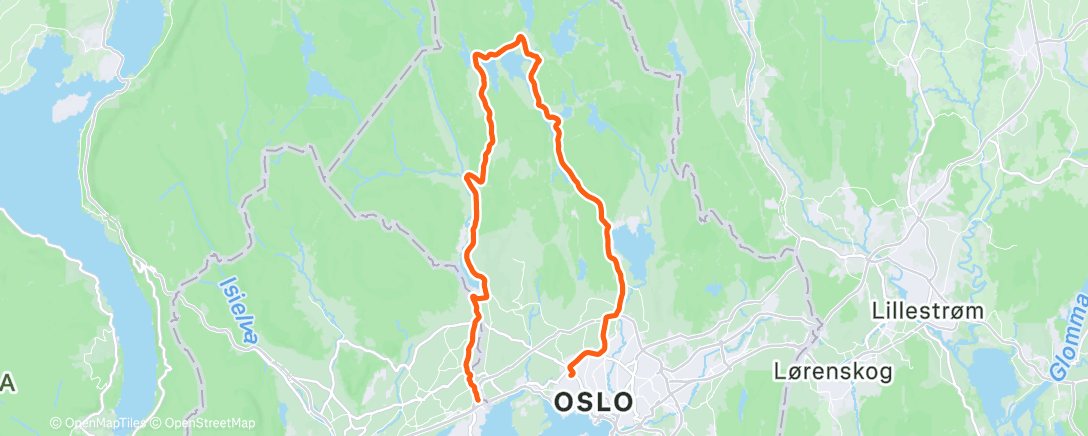 Map of the activity, Hjem via Kikut