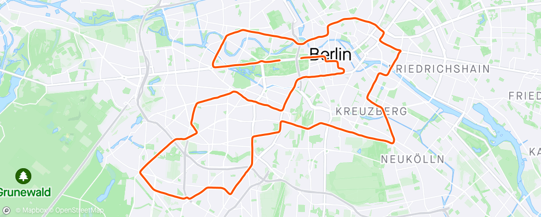 Map of the activity, Berlin birthday marathon