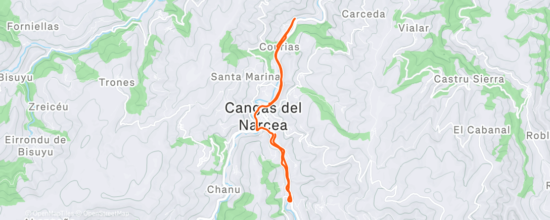 Map of the activity, Carrera de tarde