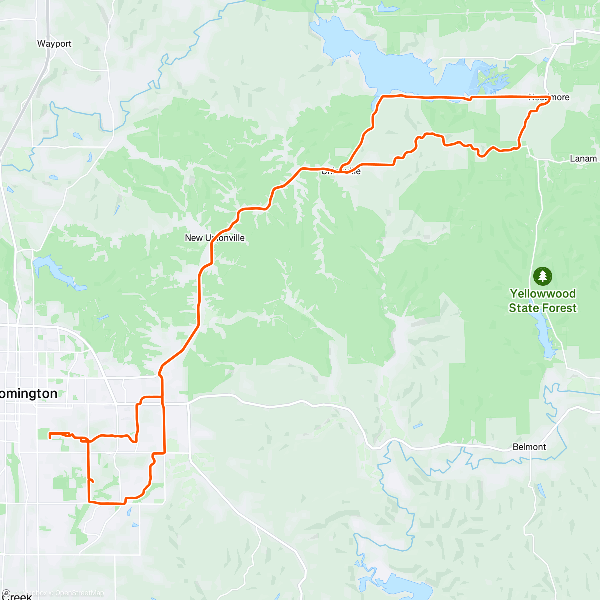 Map of the activity, BVelo Ride