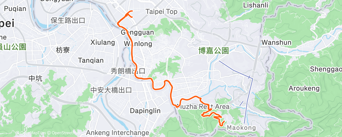 Map of the activity, Lunch Ride