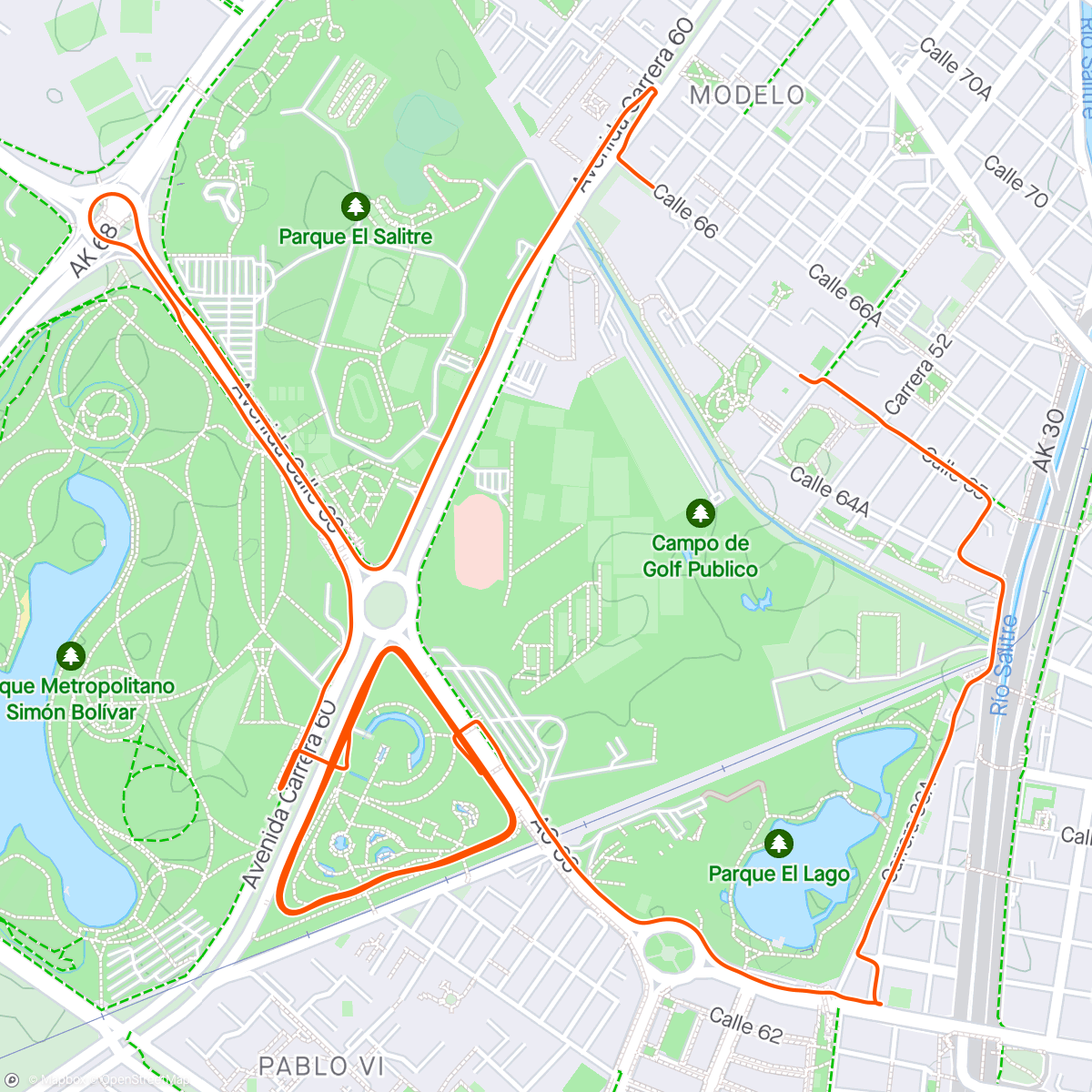 Mapa de la actividad, Vuelta ciclista por la mañana