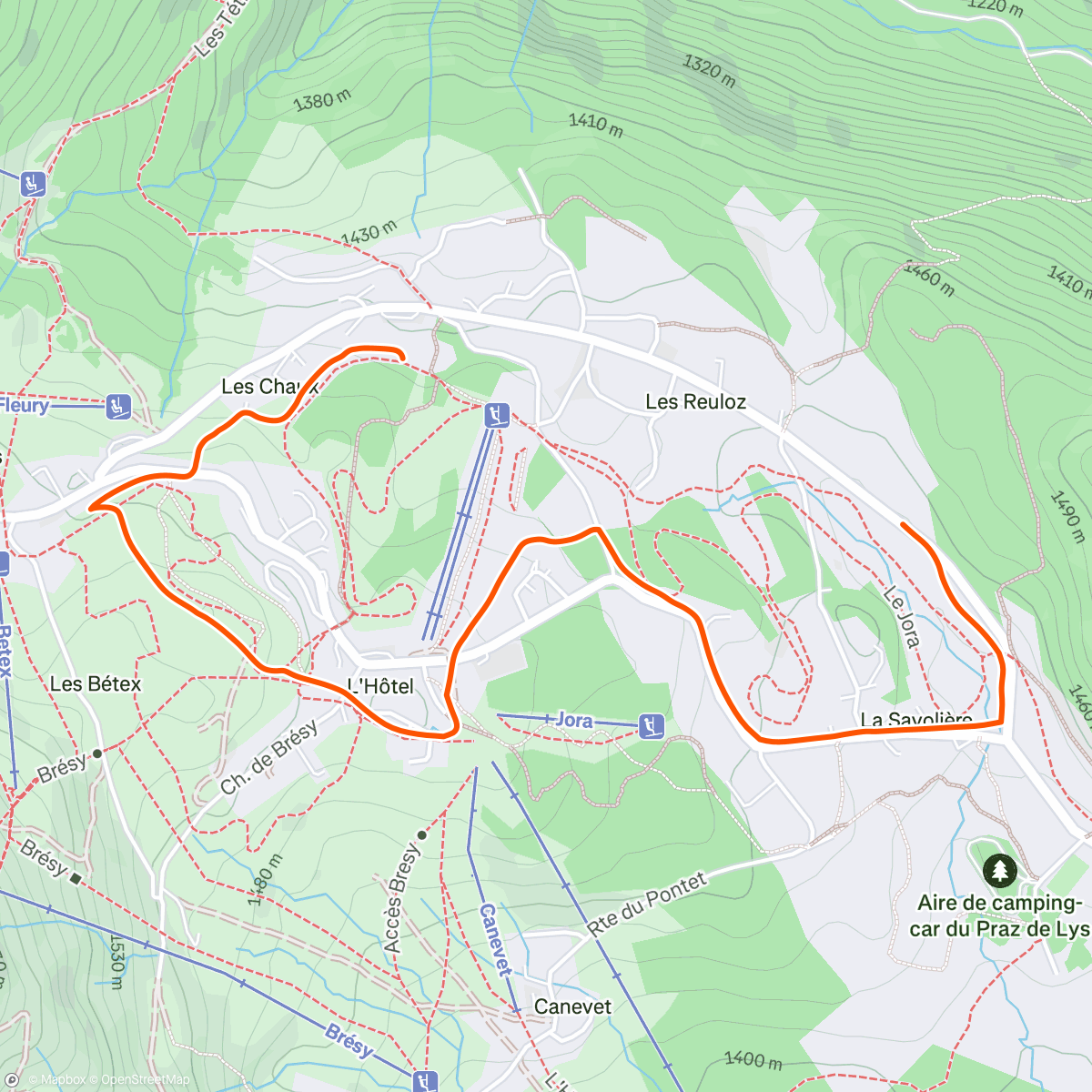 Map of the activity, Randonnée dans l'après-midi