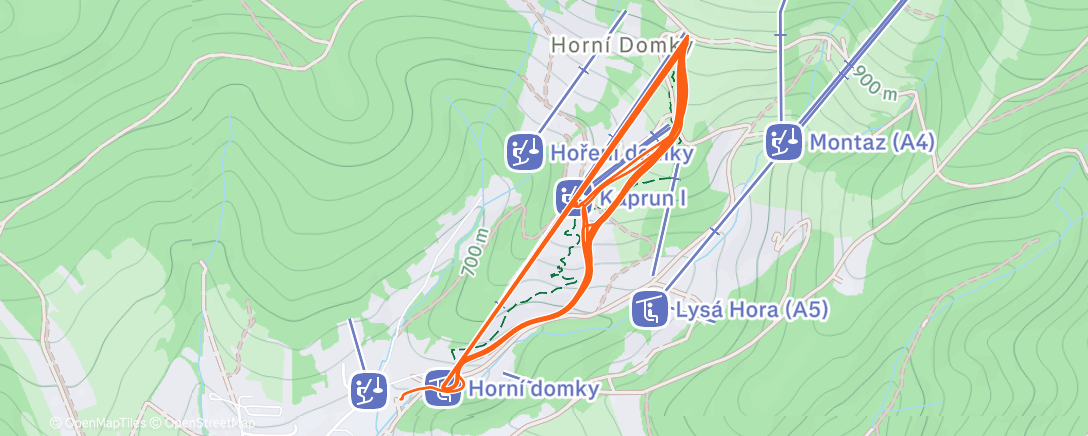 Map of the activity, Morning Alpine Ski