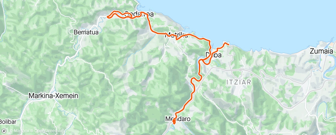 Mapa de la actividad, Vuelta ciclista a la hora del almuerzo