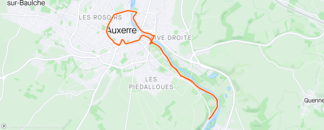 Map of the activity, Endurance avec 3kms allures « comme tu peux » 😅