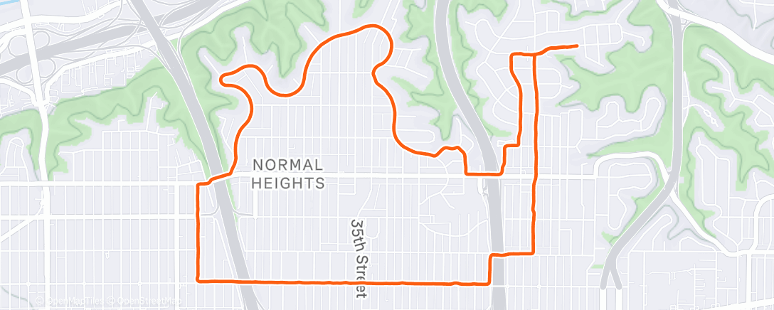 Map of the activity, Normal Heights Loop