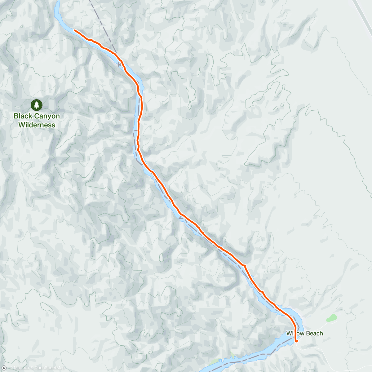 Map of the activity, Colorado river paddle trip - day  3