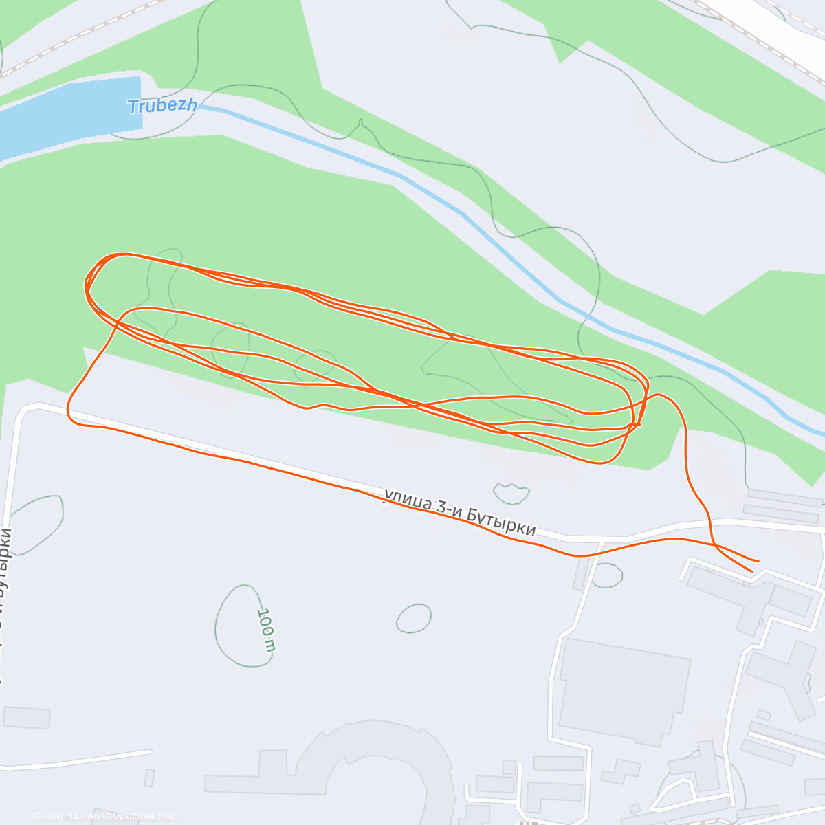 Map of the activity, Утренний забег в Бутырской роще