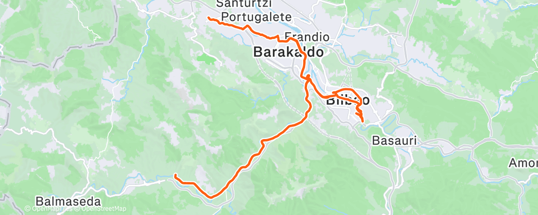 Map of the activity, Ortuella | Güeñes