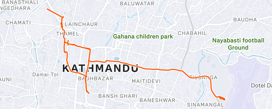 Map of the activity, Lunch Walk