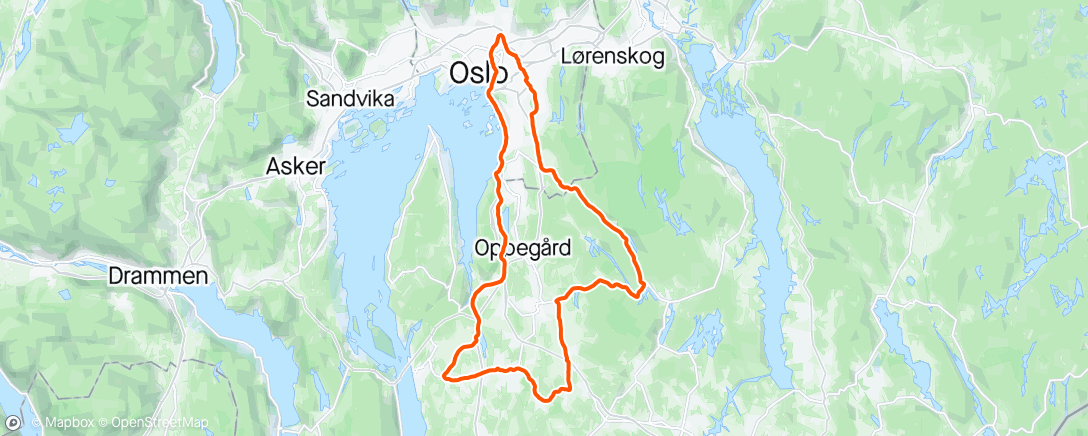 Карта физической активности (Giro dei cinque comuni med Jon Anton – via Kråkstad og kaffe på NMBU i perfekt vær☀️)