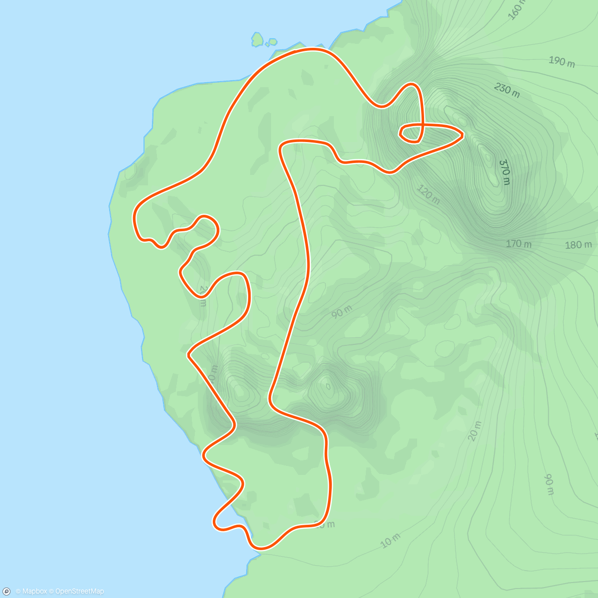 Map of the activity, Zwift - Zone 2 (Short) on Two Bridges Loop in Watopia