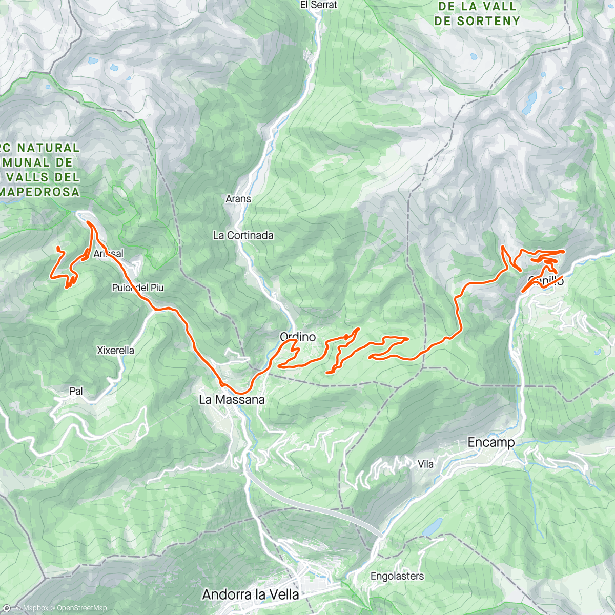 Map of the activity, Coll d’Ordino , Arcalis , Coll d’Ordino 🥵😜😎