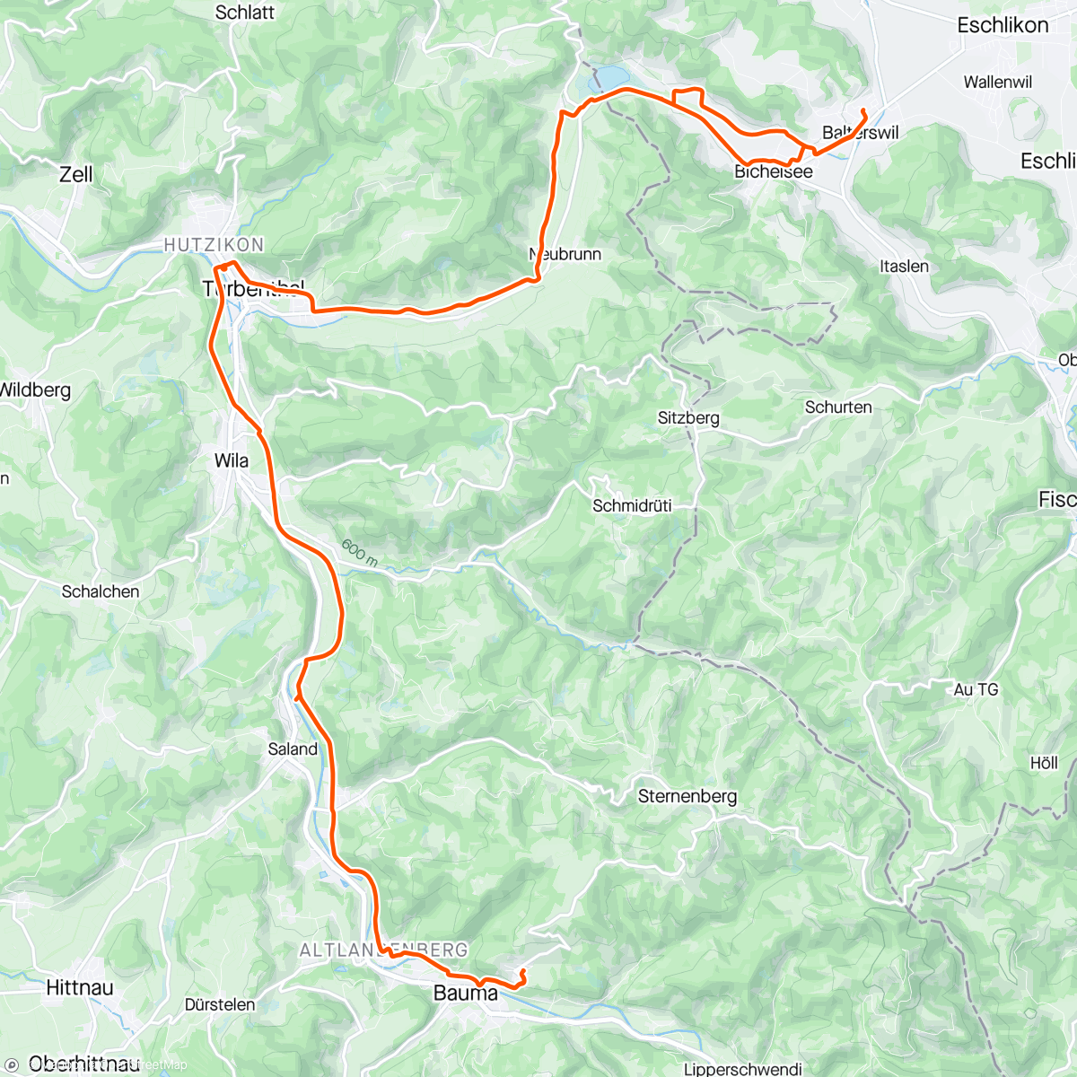 Map of the activity, Biken mit Leano