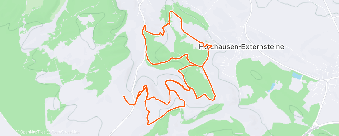 Map of the activity, Afternoon Run