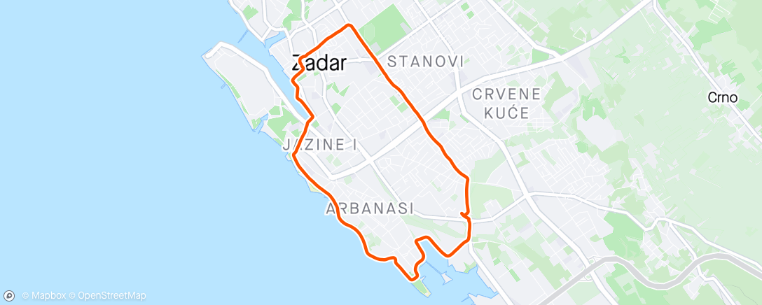 Mapa de la actividad, Zadar Trčanje