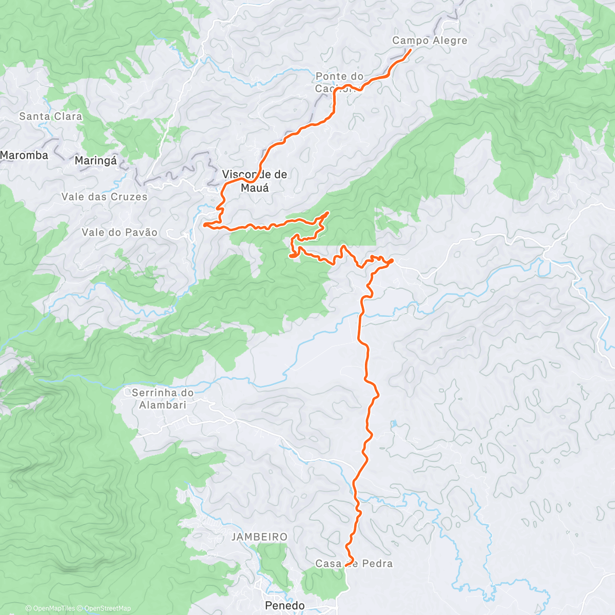 Map of the activity, Expedições - Serra Visconde de Mauá