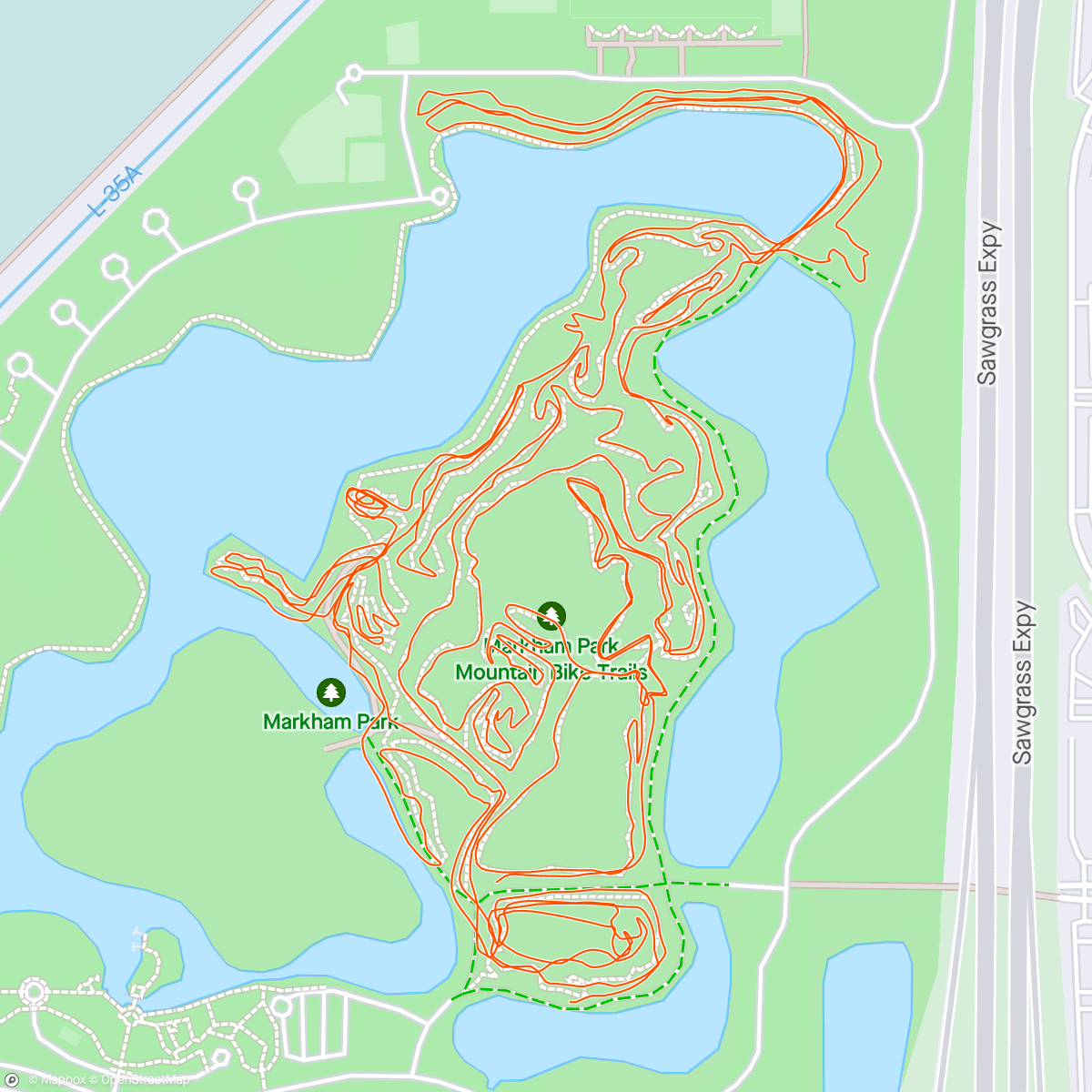 Map of the activity, Tue MTB
