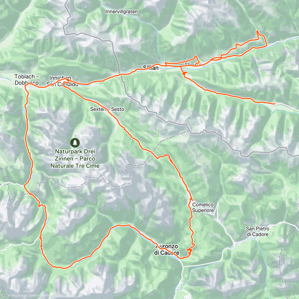 Map of the activity, Tour of Alps stage 4 ( nothing beat a good hot tea… on the feet 😬🤭😅)