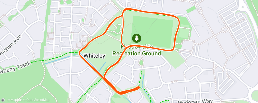 Map of the activity, Whiteley Parkrun