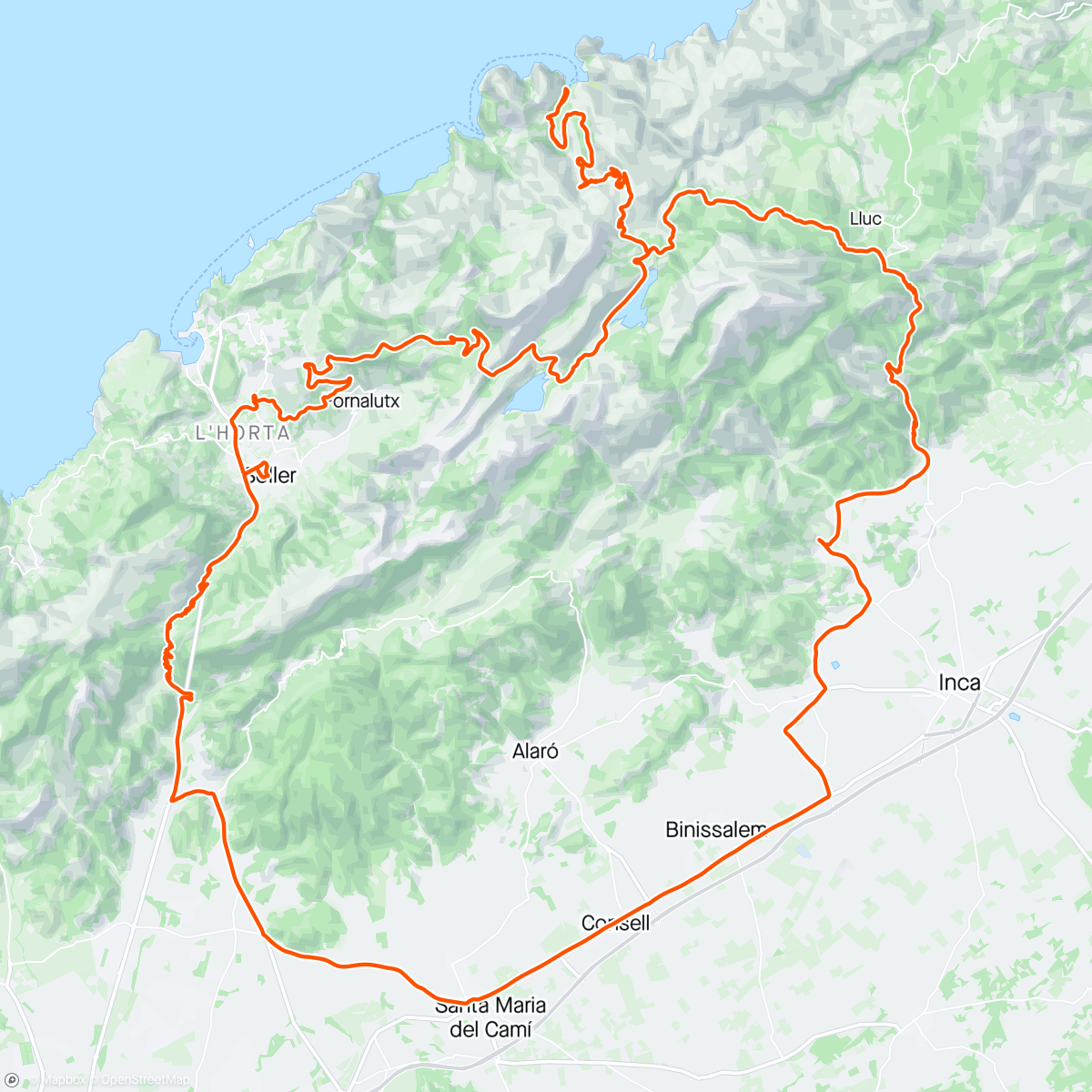 Mapa da atividade, Bakkedag: col de sabtella, sa Calobra, Puig Major og col del Soller 👍😁