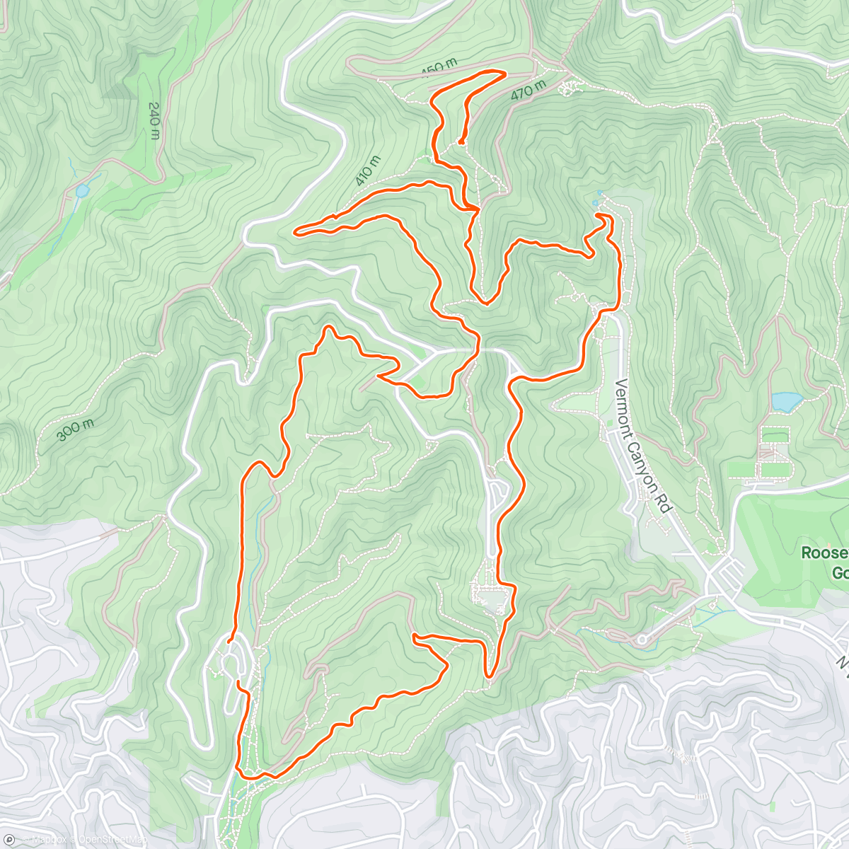 Map of the activity, Griffith Park