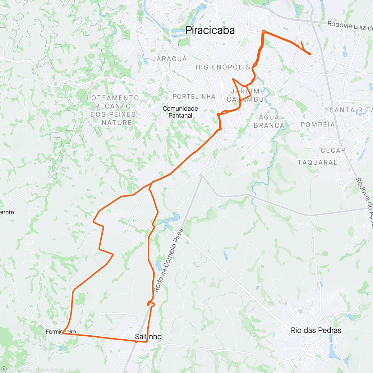 Mappa dell'attività Tarde Ciclismo