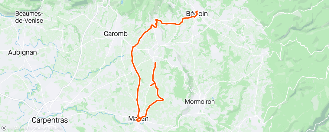 Map of the activity, Vélo apéro de midi 🇫🇷