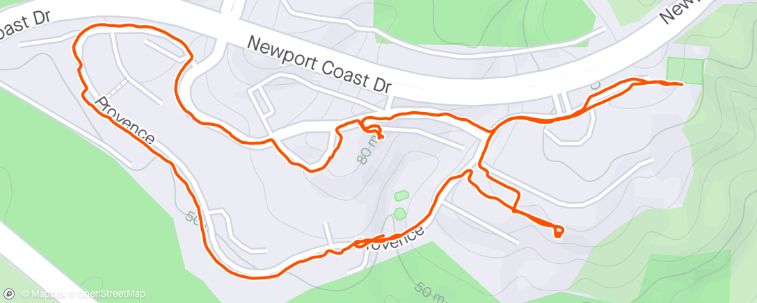 Map of the activity, Morning resort loop