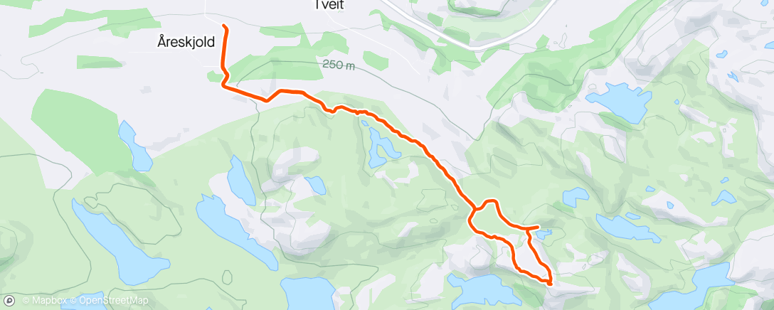 Map of the activity, Grimslifjell med Fjell vandring