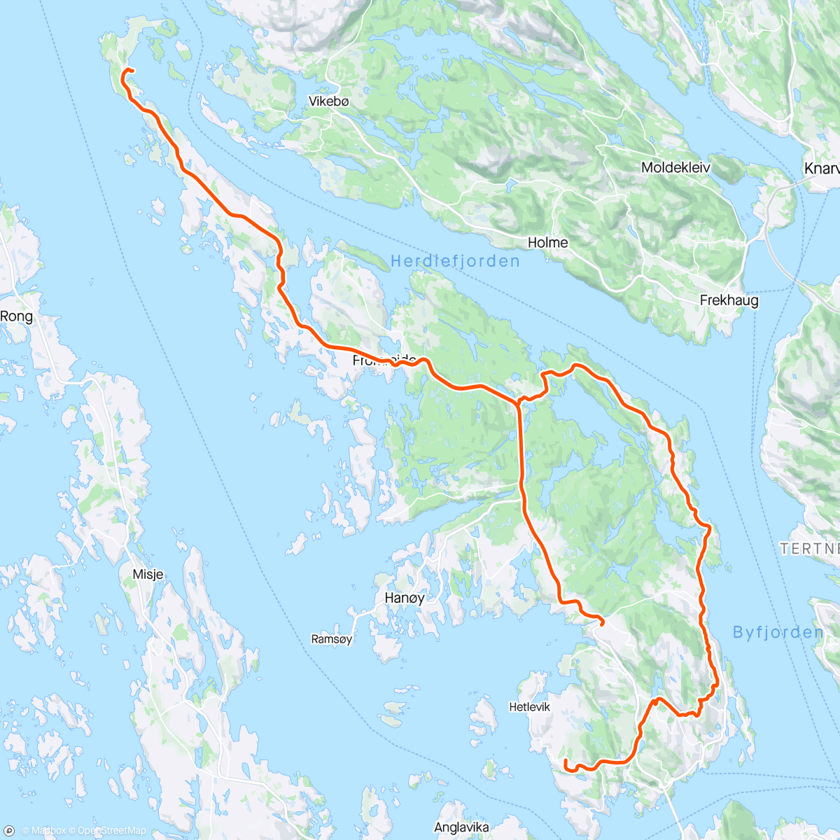 Map of the activity, Herdla før helg