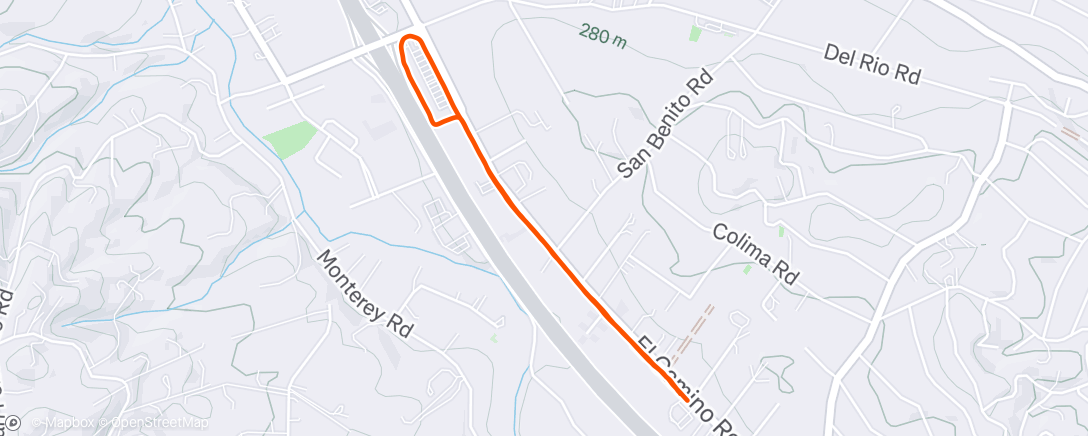 Map of the activity, Morning Run