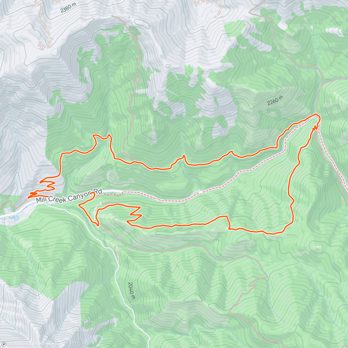 Map of the activity, Terraces to Elbow Fork Loop via Pipeline