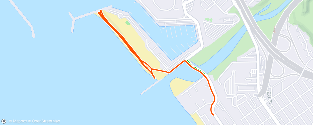 Map of the activity, Barefoot Beach running