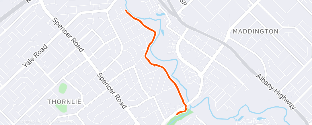 Map of the activity, Afternoon Run
