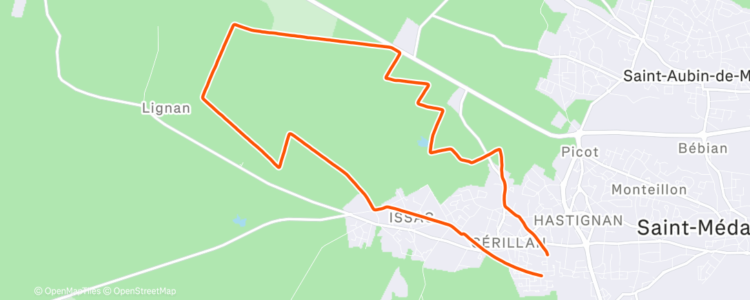 Map of the activity, Marche rapide 2H