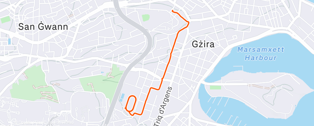 Map of the activity, 5kg backpack training