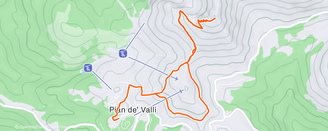 Map of the activity, Morning Hike