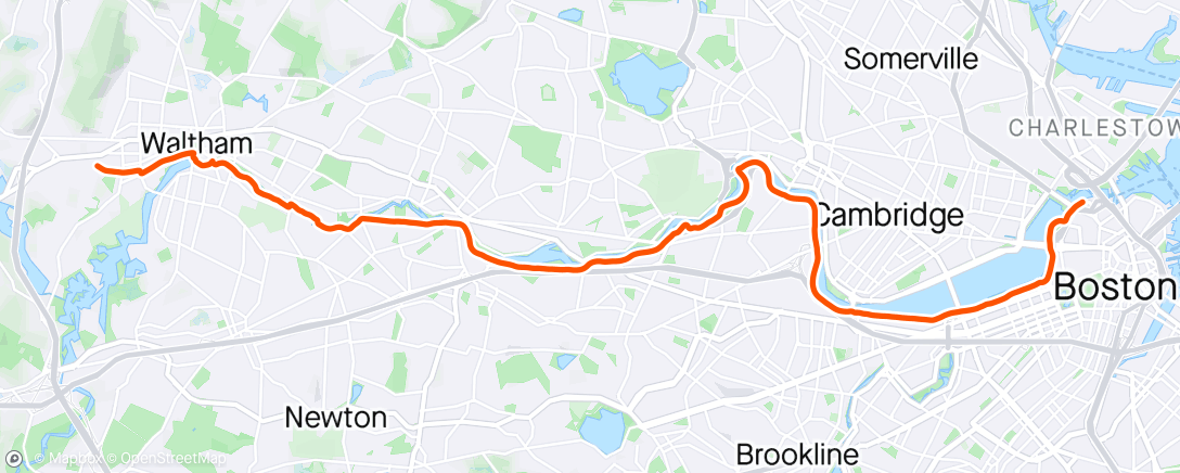 Mapa de la actividad, Ride home from North Station