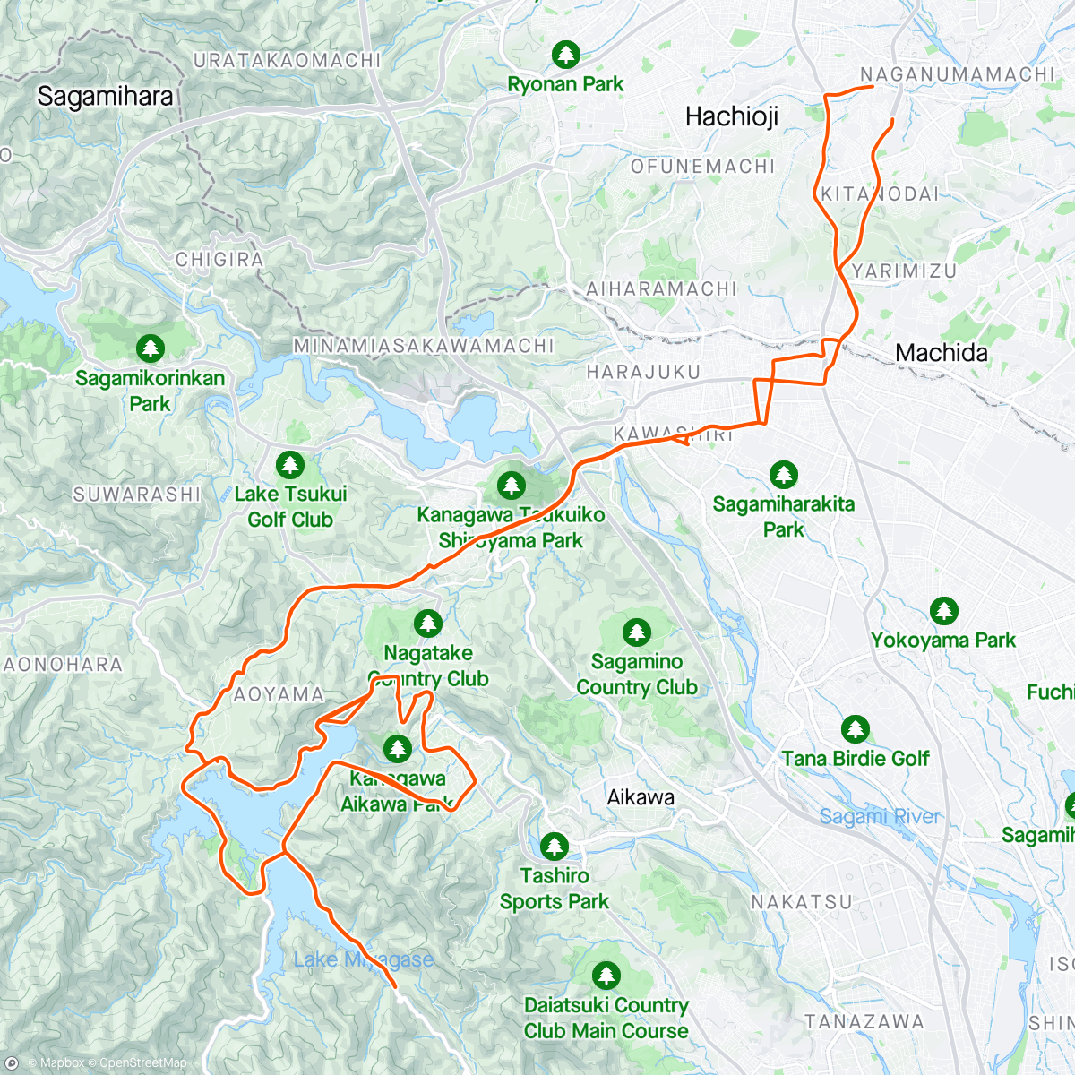 Map of the activity, チーム練習会　宮ヶ瀬