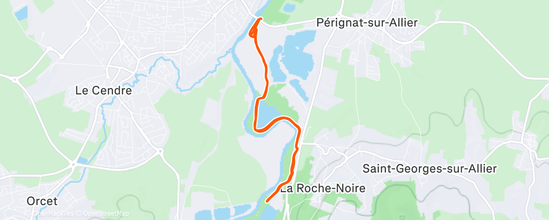 Map of the activity, Course à pied le matin