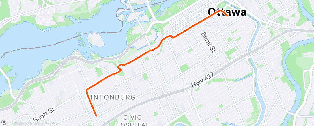 Map of the activity, Morning Ride