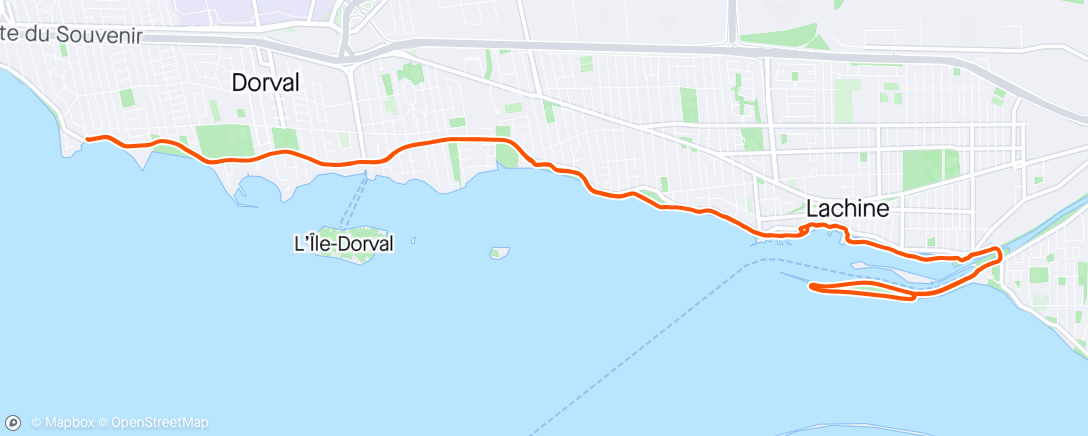 Map of the activity, Monday Evening Cycle